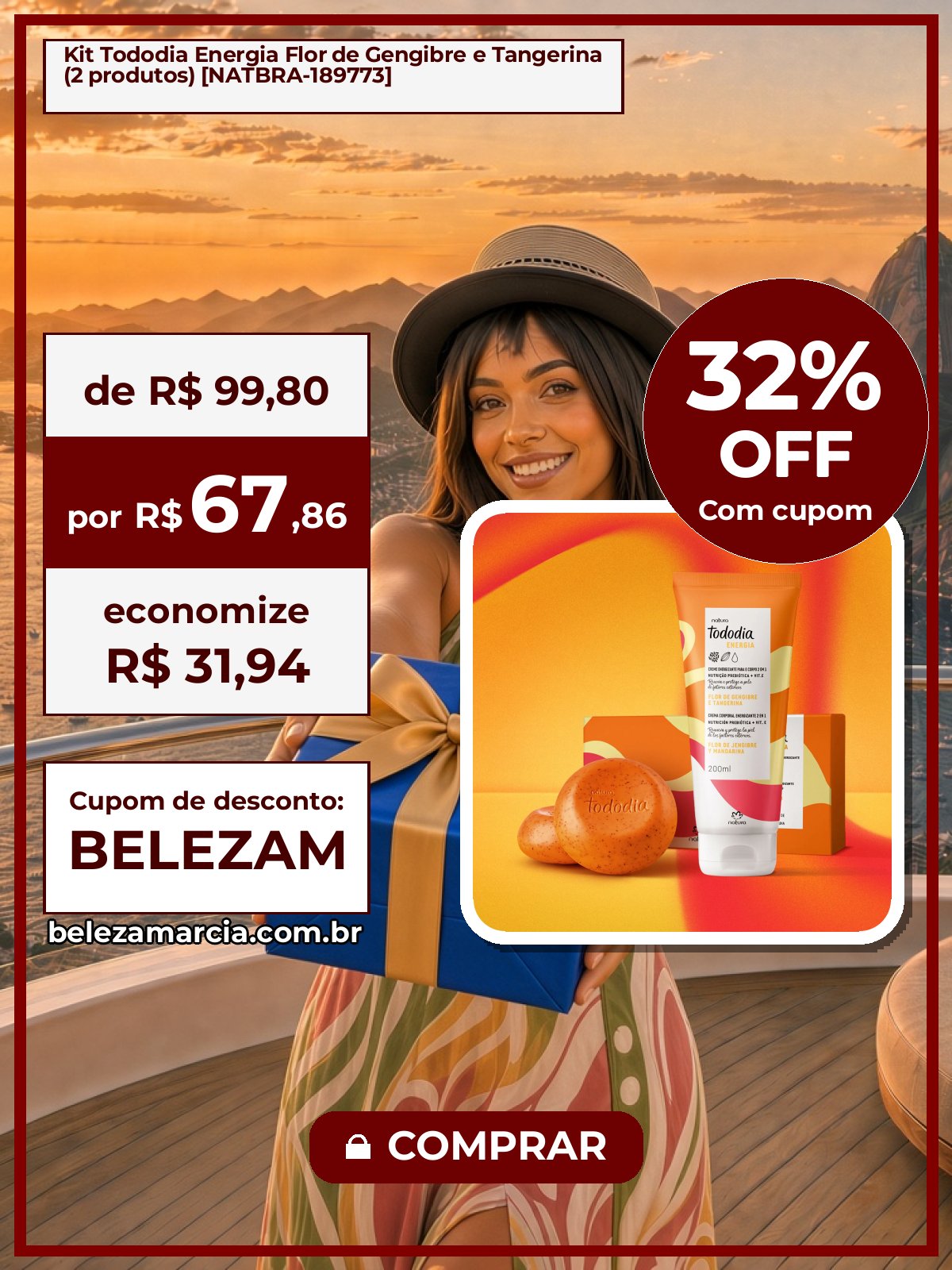 Kit Tododia Energia Flor de Gengibre e Tangerina (2 produtos) [NATBRA-189773]