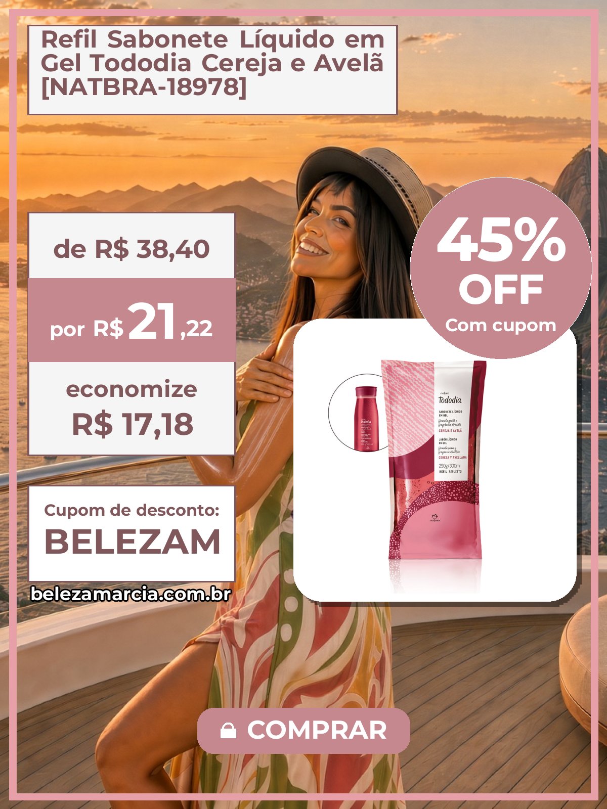 Refil Sabonete Líquido em Gel Tododia Cereja e Avelã [NATBRA-18978]