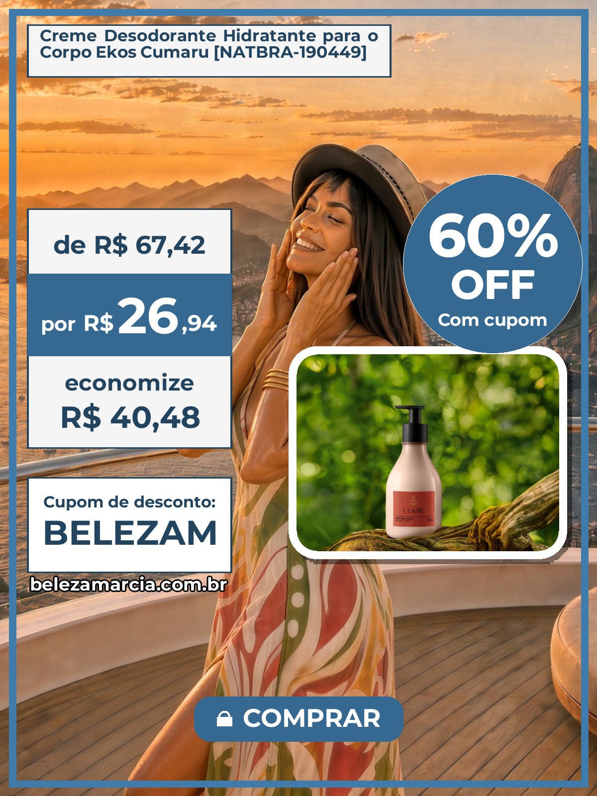 Creme Desodorante Hidratante para o Corpo Ekos Cumaru [NATBRA-190449]