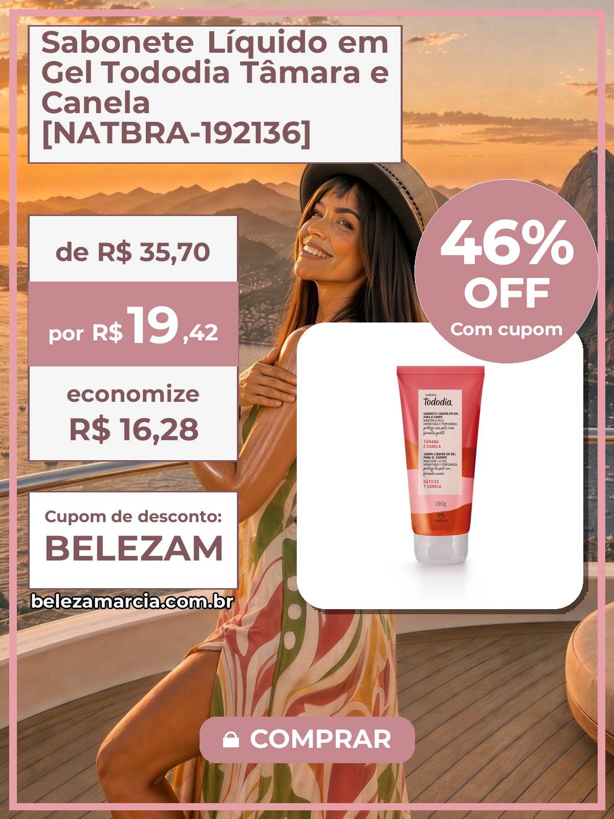 Sabonete Líquido em Gel Tododia Tâmara e Canela [NATBRA-192136]