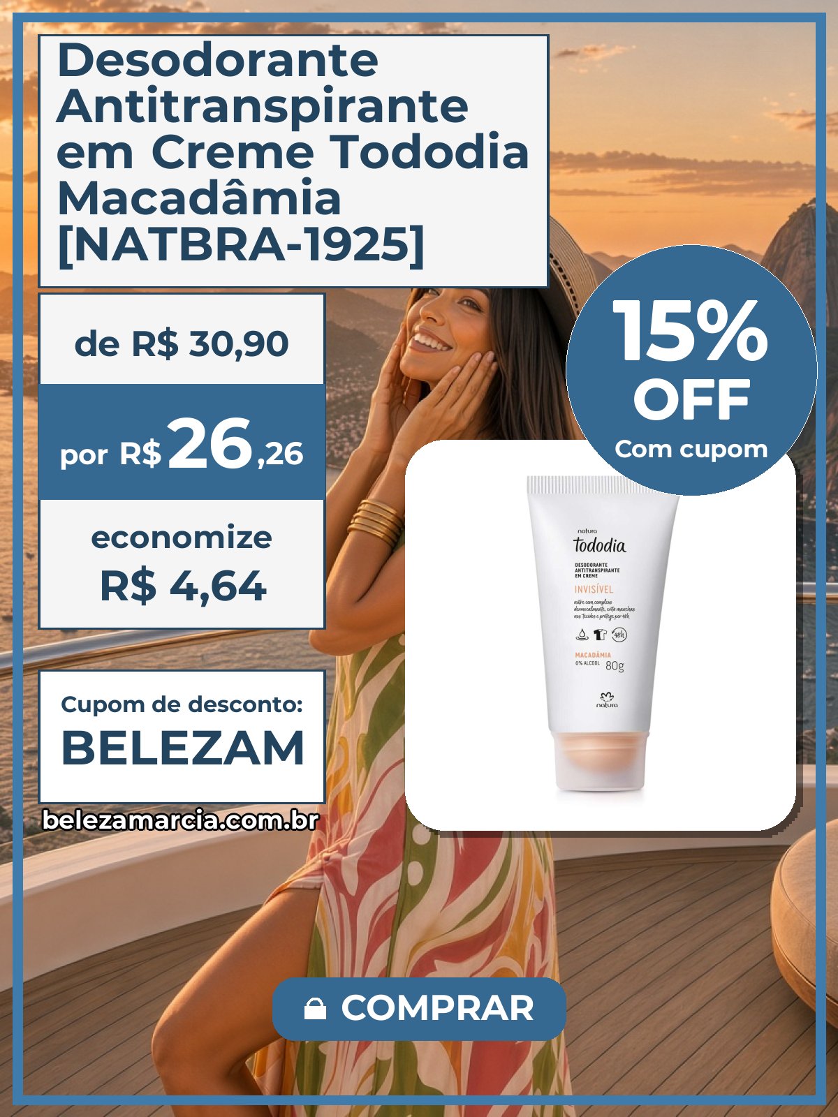 Desodorante Antitranspirante em Creme Tododia Macadâmia [NATBRA-1925]