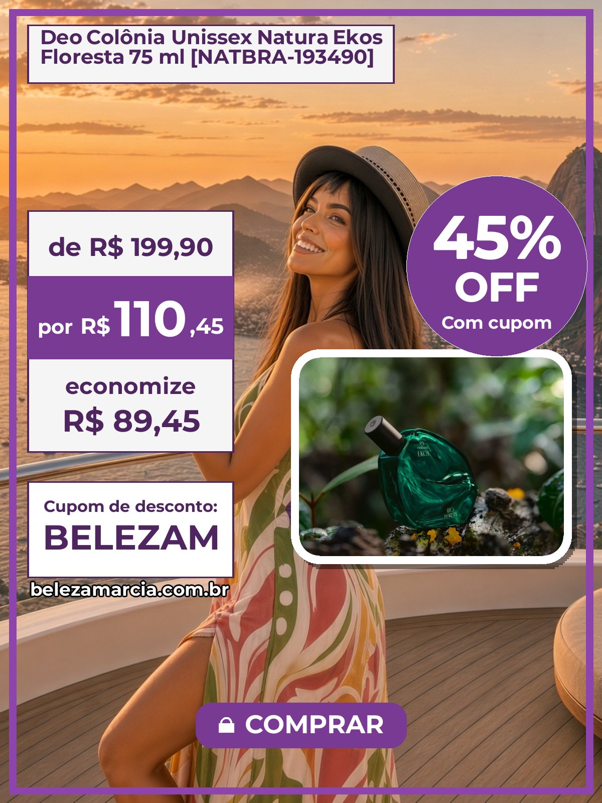 Deo Colônia Unissex Natura Ekos Floresta 75 ml [NATBRA-193490]