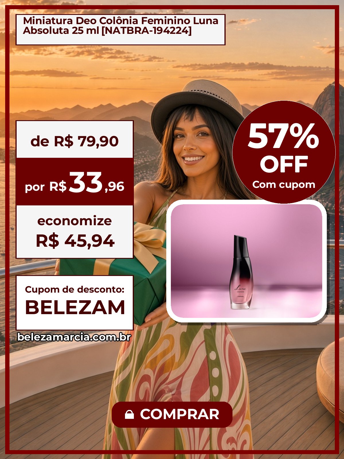 Miniatura Deo Colônia Feminino Luna Absoluta 25 ml [NATBRA-194224]
