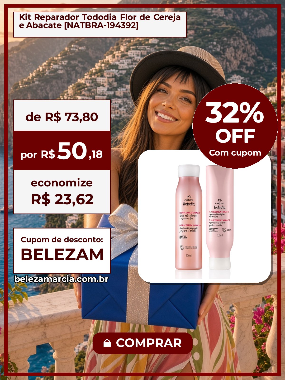 Kit Reparador Tododia Flor de Cereja e Abacate [NATBRA-194392]