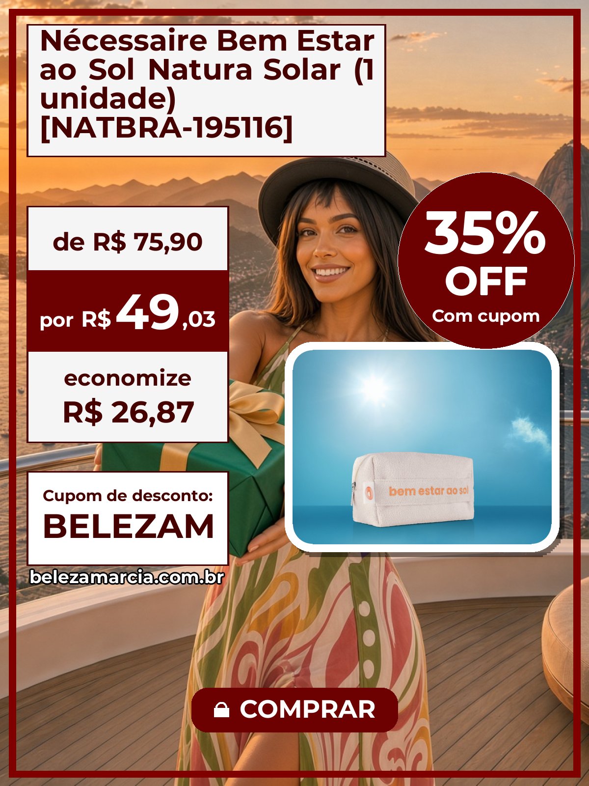 Nécessaire Bem Estar ao Sol Natura Solar (1 unidade) [NATBRA-195116]