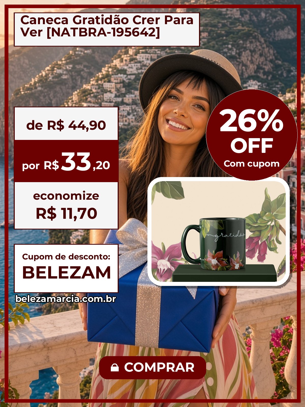 Caneca Gratidão Crer Para Ver [NATBRA-195642]