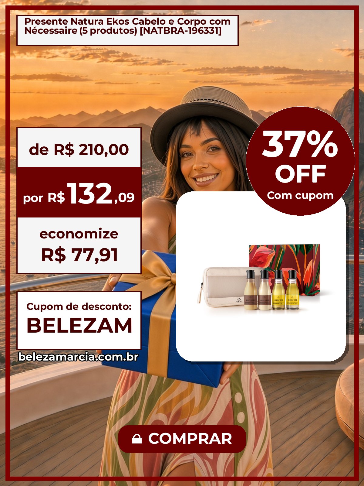 Presente Natura Ekos Cabelo e Corpo com Nécessaire (5 produtos) [NATBRA-196331]