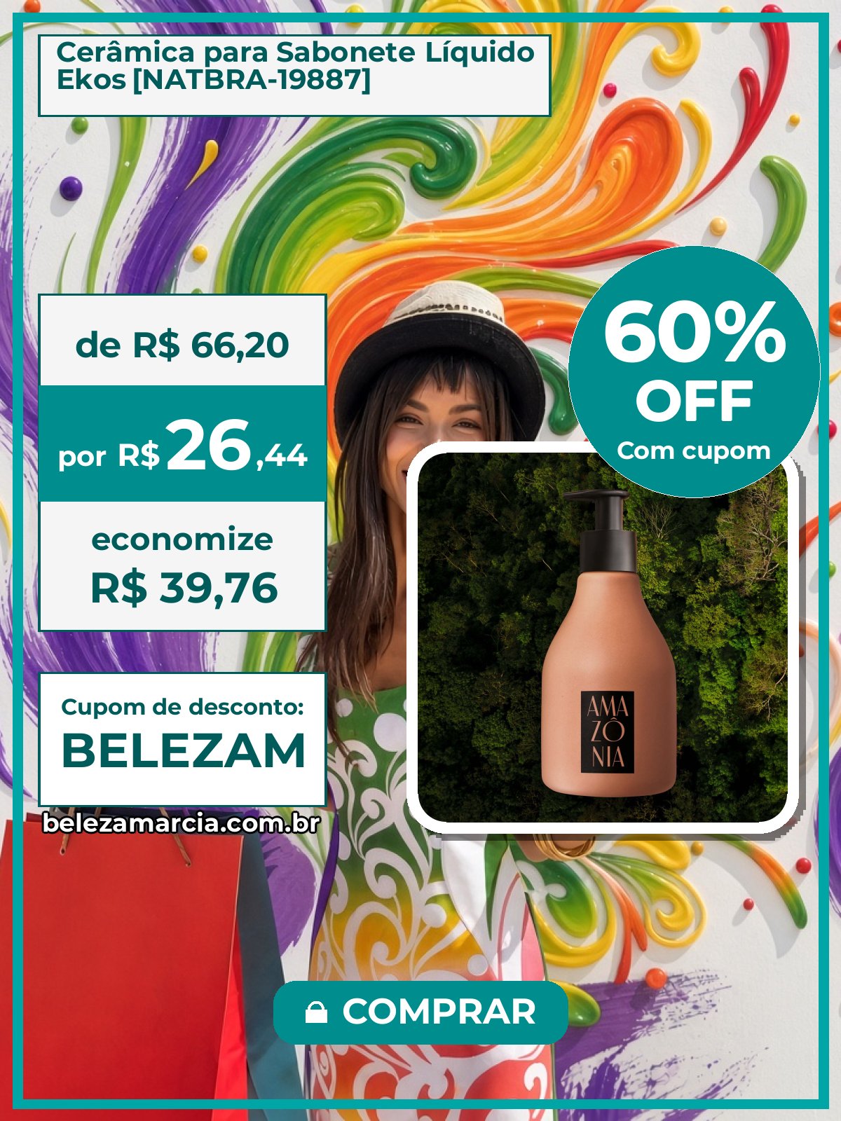 Cerâmica para Sabonete Líquido Ekos [NATBRA-19887]