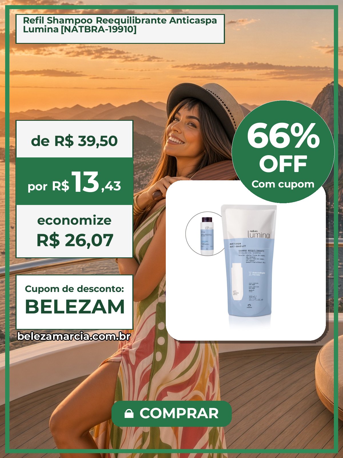 Refil Shampoo Reequilibrante Anticaspa Lumina [NATBRA-19910]