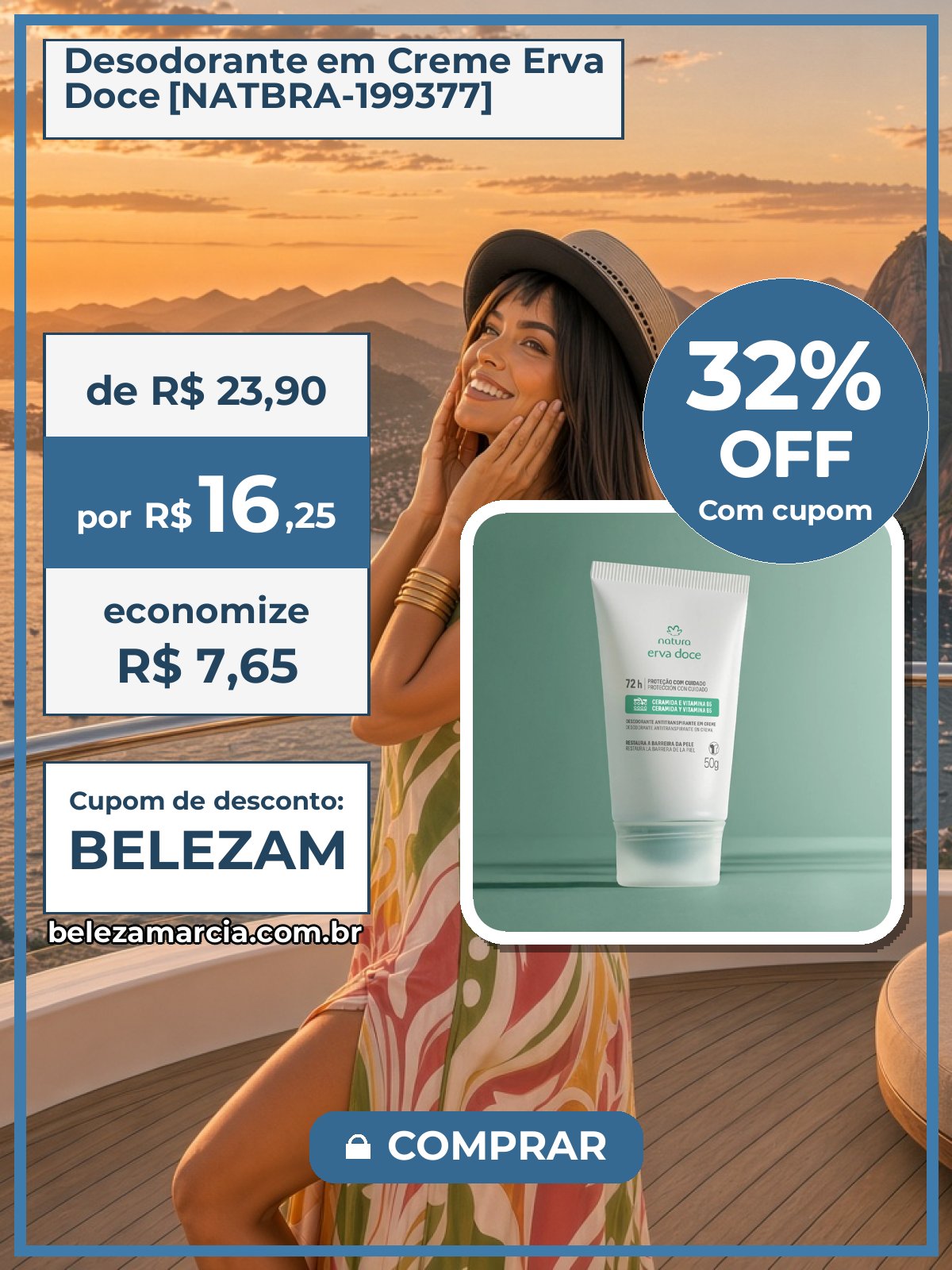 Desodorante em Creme Erva Doce [NATBRA-199377]