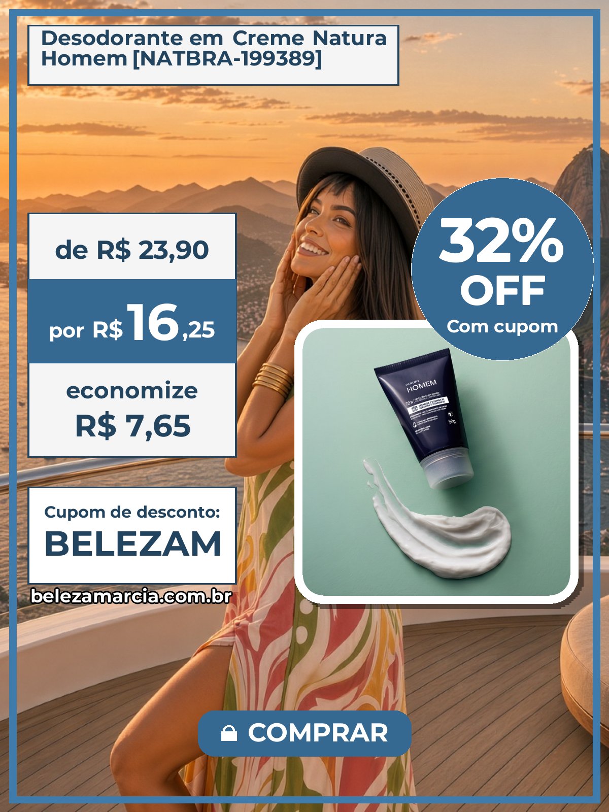 Desodorante em Creme Natura Homem [NATBRA-199389]