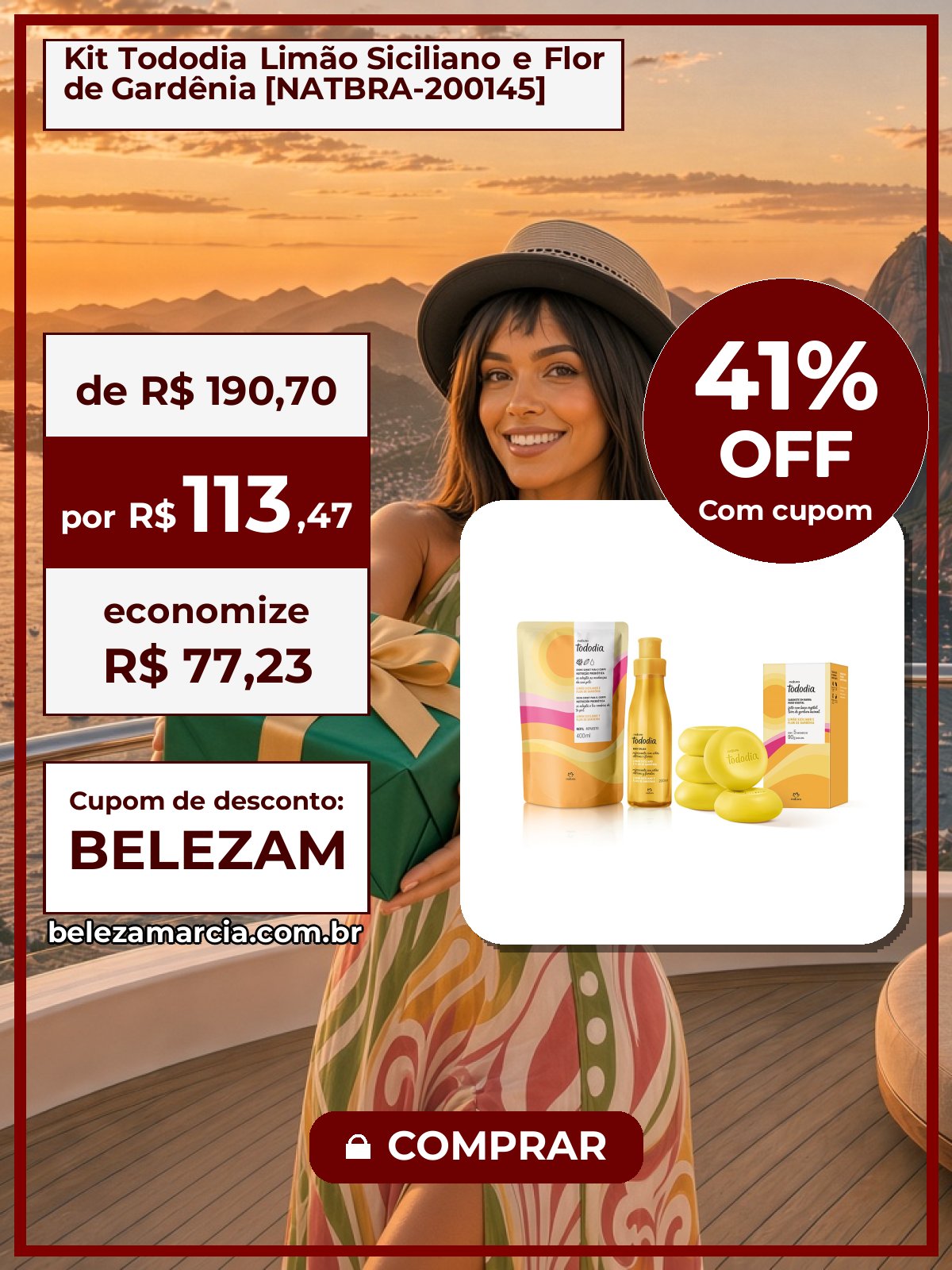 Kit Tododia Limão Siciliano e Flor de Gardênia [NATBRA-200145]