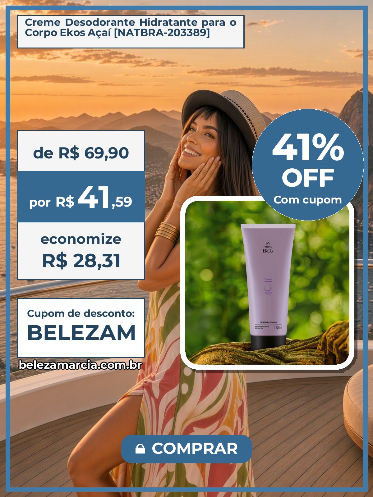 Creme Desodorante Hidratante para o Corpo Ekos Açaí [NATBRA-203389]