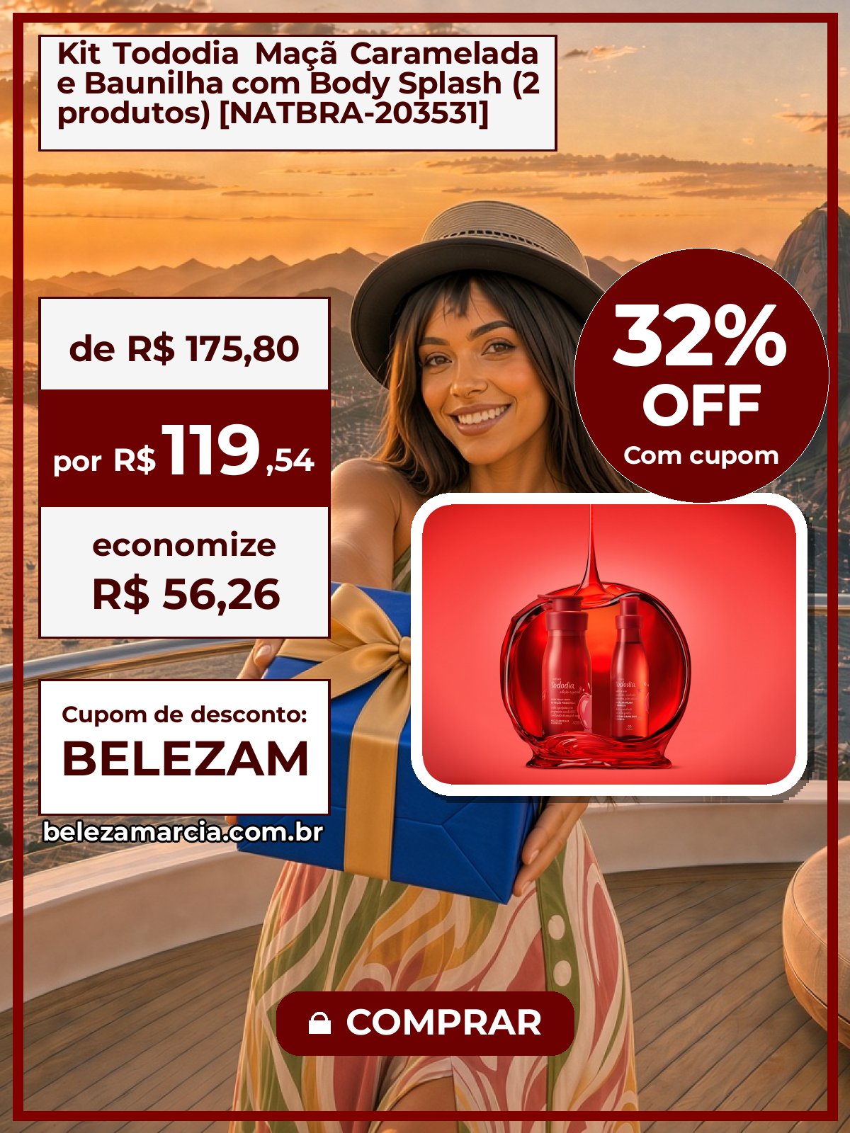 Kit Tododia Maçã Caramelada e Baunilha com Body Splash (2 produtos) [NATBRA-203531]