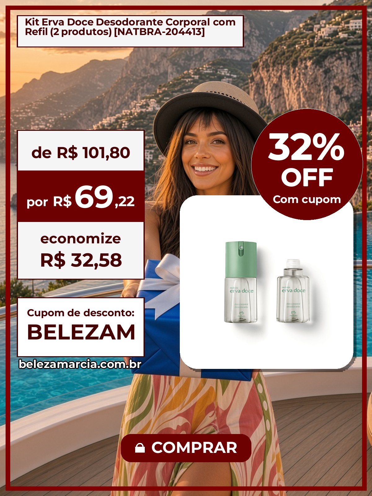 Kit Erva Doce Desodorante Corporal com Refil (2 produtos) [NATBRA-204413]
