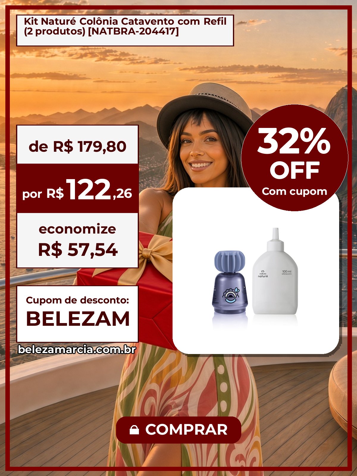 Kit Naturé Colônia Catavento com Refil (2 produtos) [NATBRA-204417]