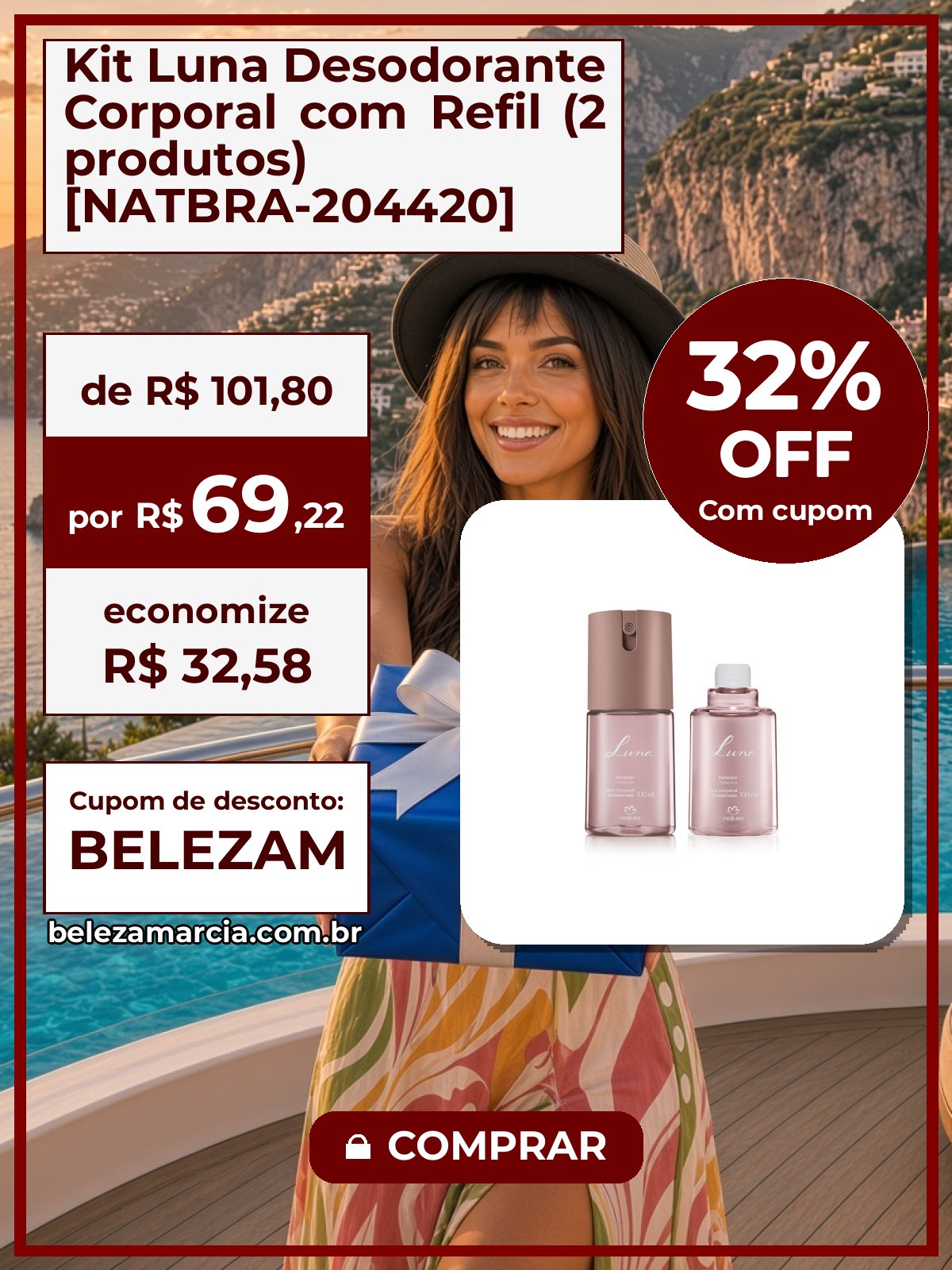 Kit Luna Desodorante Corporal com Refil (2 produtos) [NATBRA-204420]