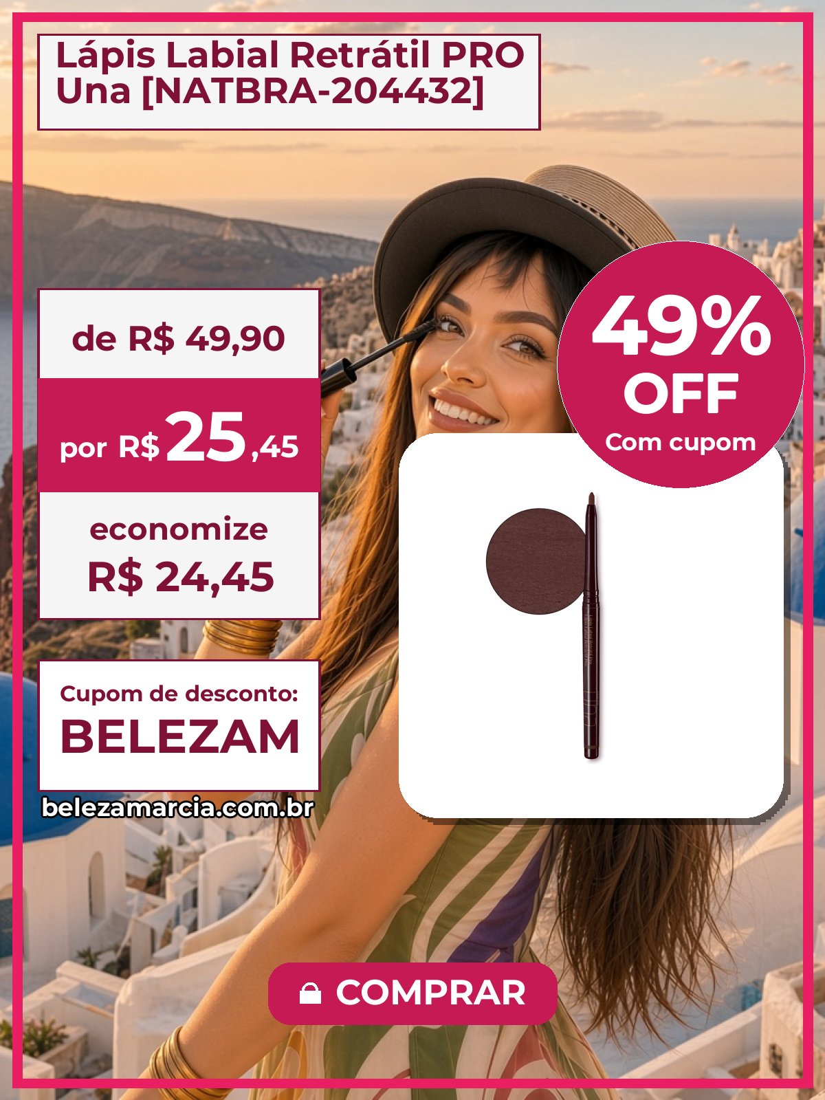 Lápis Labial Retrátil PRO Una [NATBRA-204432]