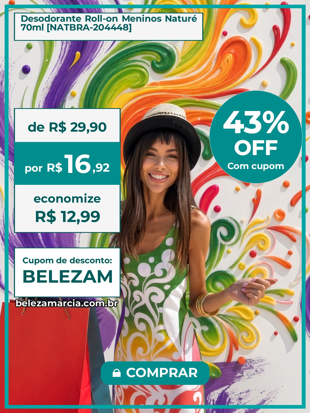 Desodorante Roll-on Meninos Naturé 70ml [NATBRA-204448]