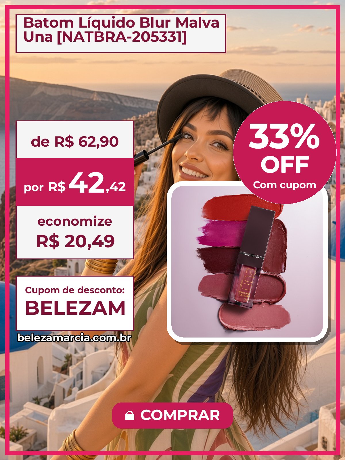 Batom Líquido Blur Malva Una [NATBRA-205331]
