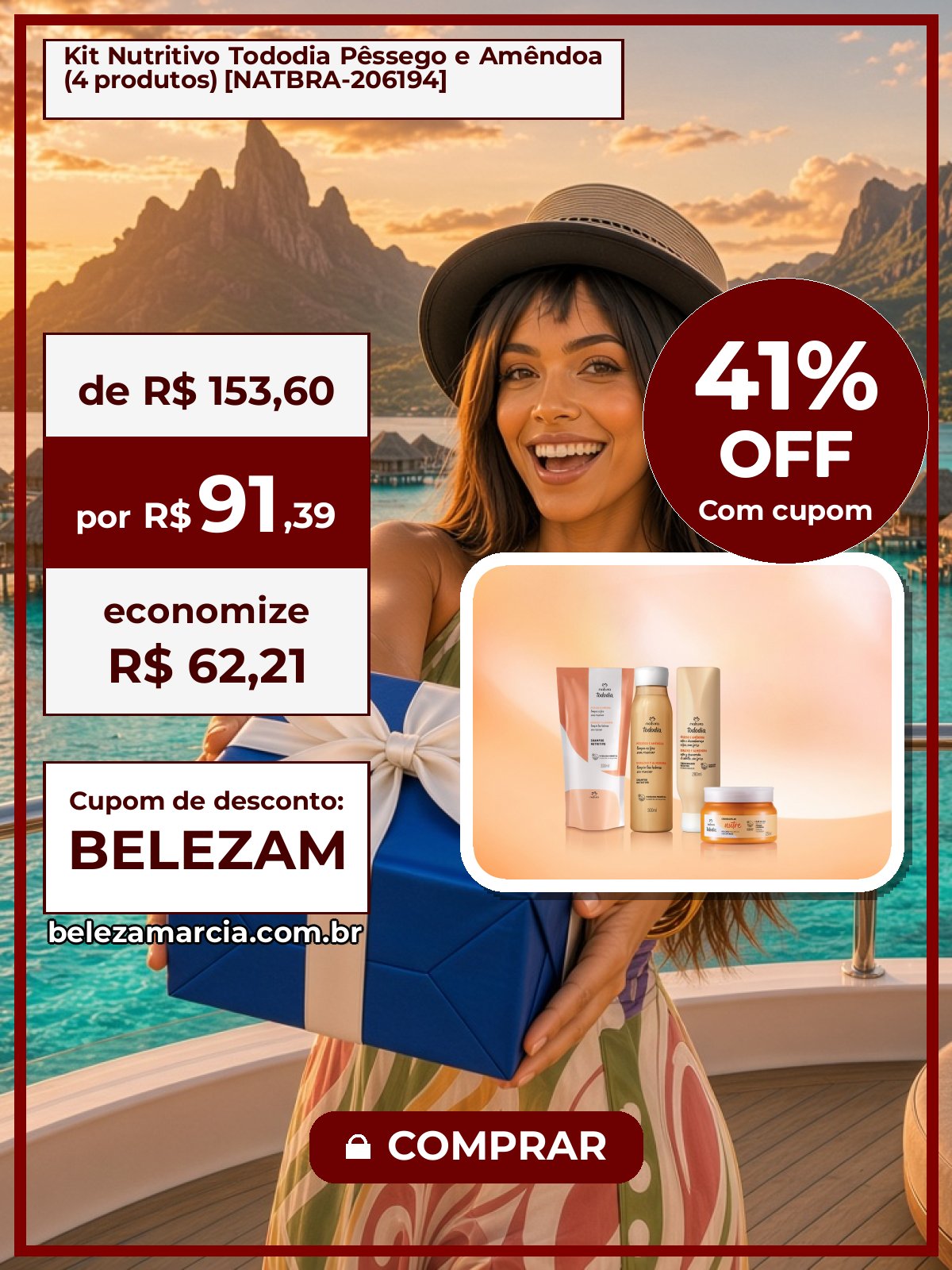 Kit Nutritivo Tododia Pêssego e Amêndoa (4 produtos) [NATBRA-206194]