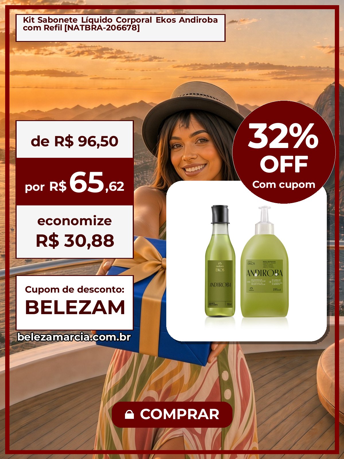 Kit Sabonete Líquido Corporal Ekos Andiroba com Refil [NATBRA-206678]