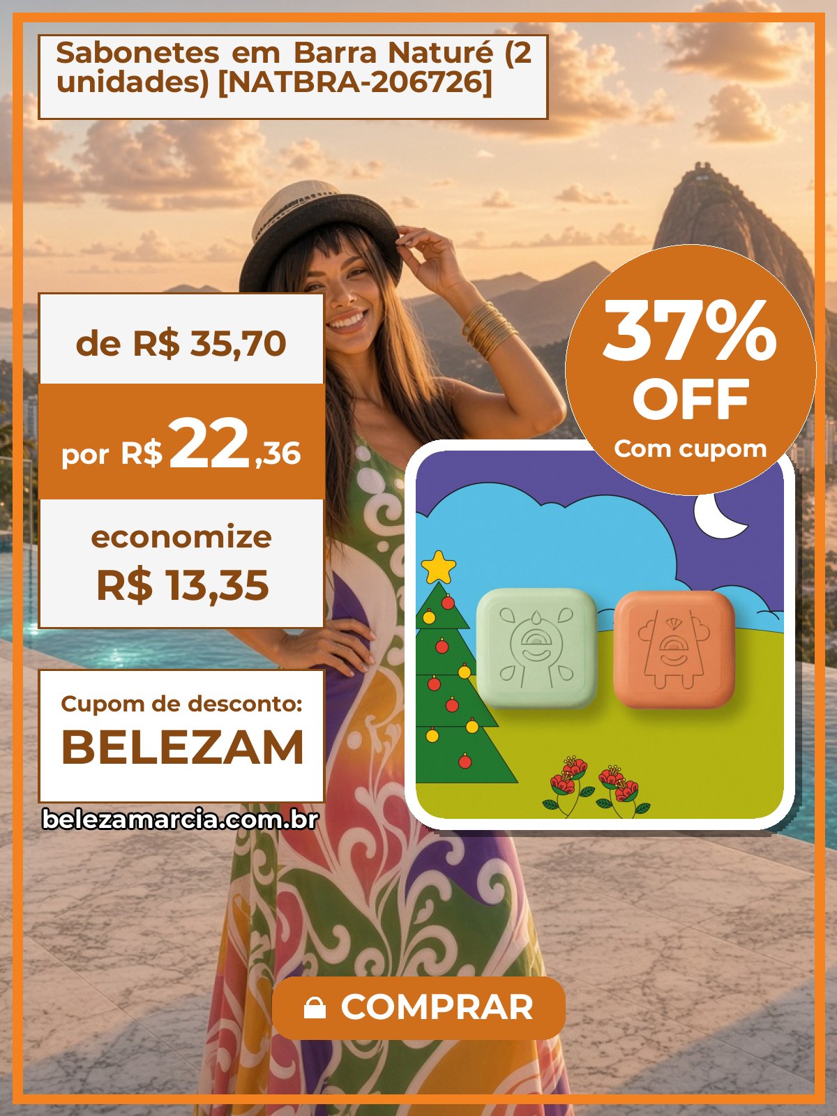 Sabonetes em Barra Naturé (2 unidades) [NATBRA-206726]