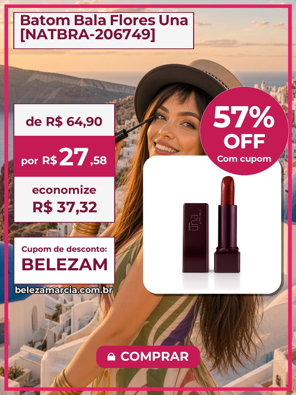 Batom Bala Flores Una [NATBRA-206749]