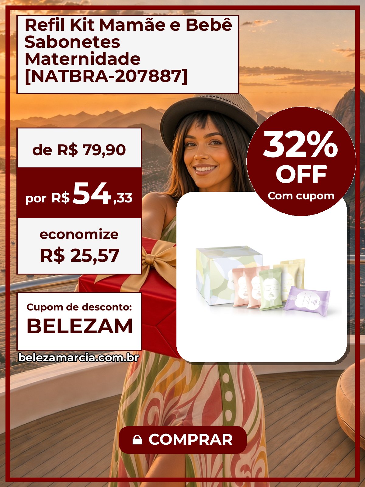Refil Kit Mamãe e Bebê Sabonetes Maternidade [NATBRA-207887]