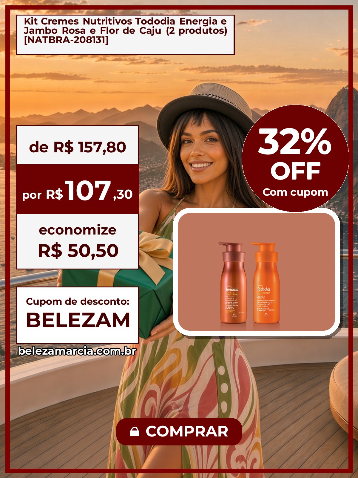 Kit Cremes Nutritivos Tododia Energia e Jambo Rosa e Flor de Caju (2 produtos) [NATBRA-208131]
