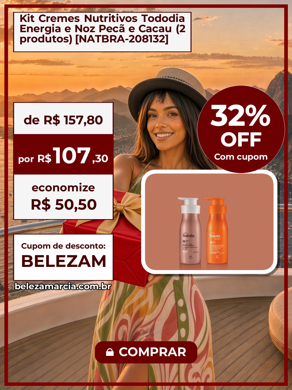 Kit Cremes Nutritivos Tododia Energia e Noz Pecã e Cacau (2 produtos) [NATBRA-208132]