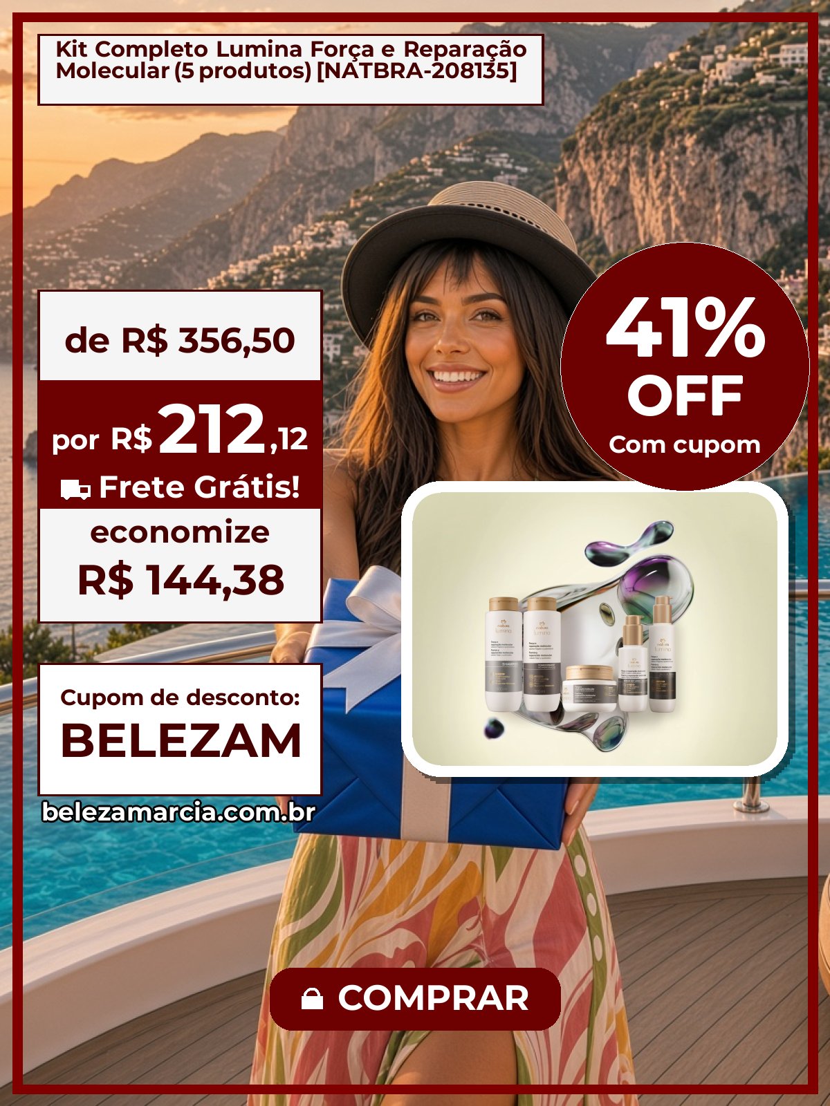 Kit Completo Lumina Força e Reparação Molecular (5 produtos) [NATBRA-208135]