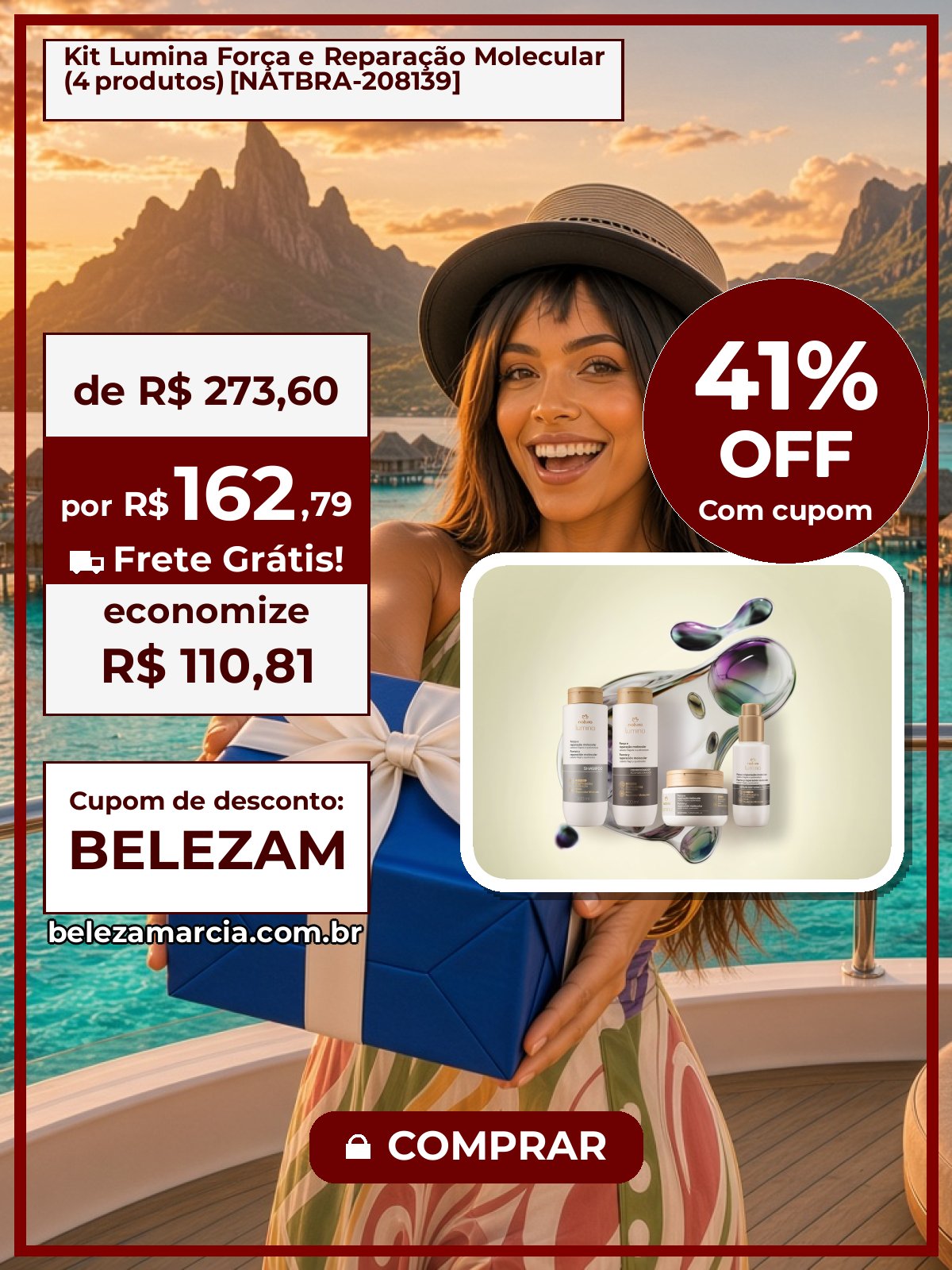 Kit Lumina Força e Reparação Molecular (4 produtos) [NATBRA-208139]