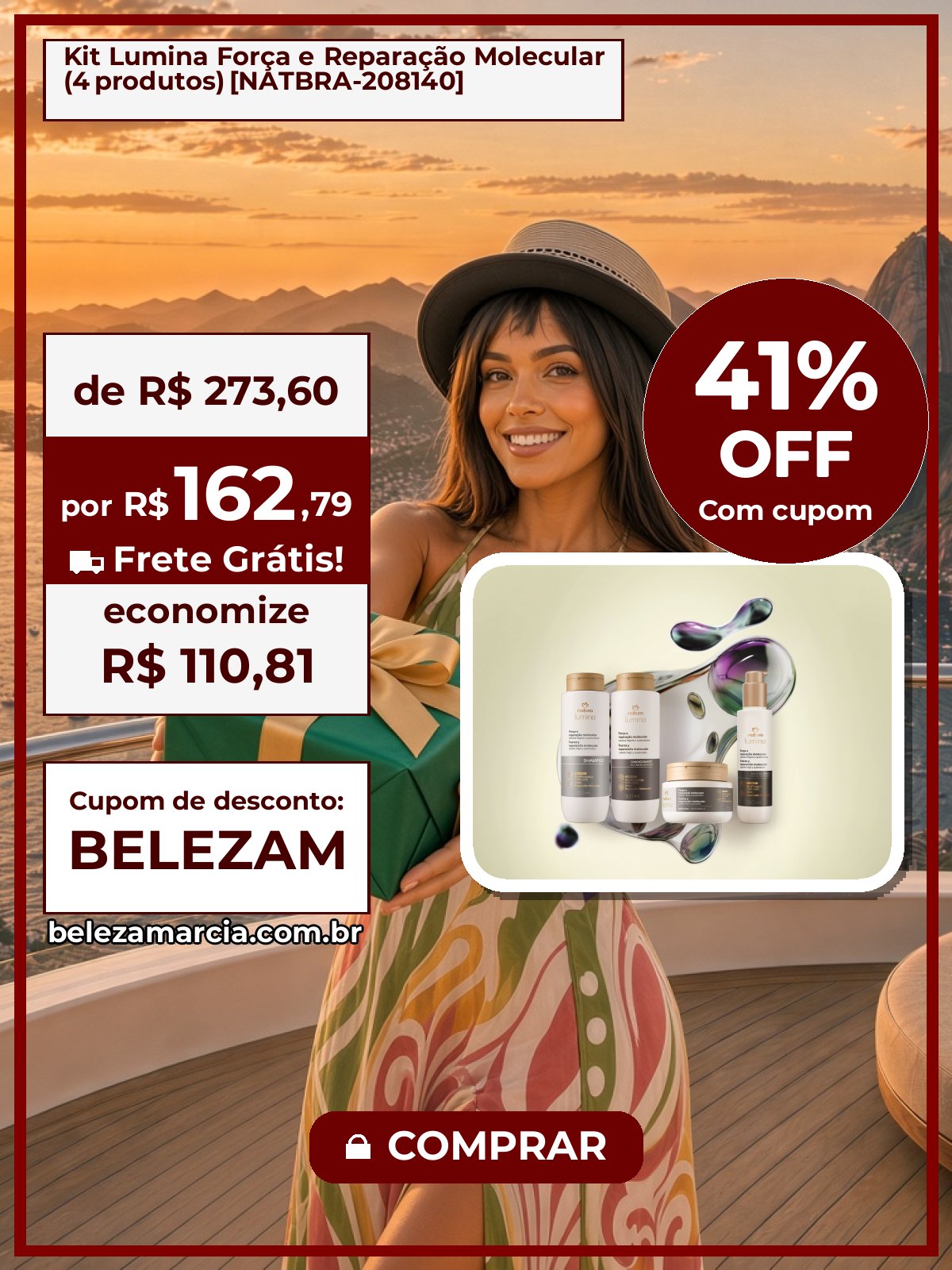 Kit Lumina Força e Reparação Molecular (4 produtos) [NATBRA-208140]