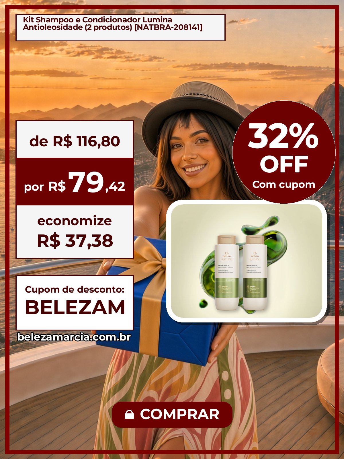 Kit Shampoo e Condicionador Lumina Antioleosidade (2 produtos) [NATBRA-208141]