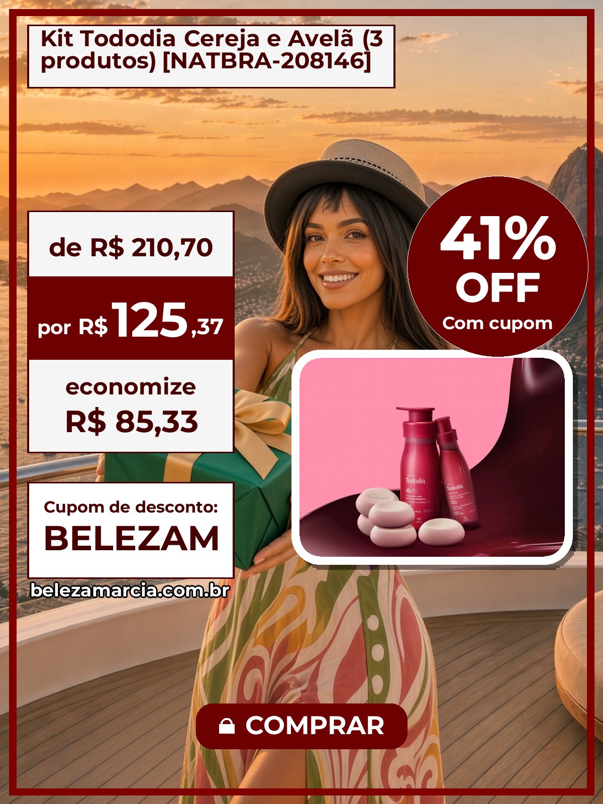 Kit Tododia Cereja e Avelã (3 produtos) [NATBRA-208146]