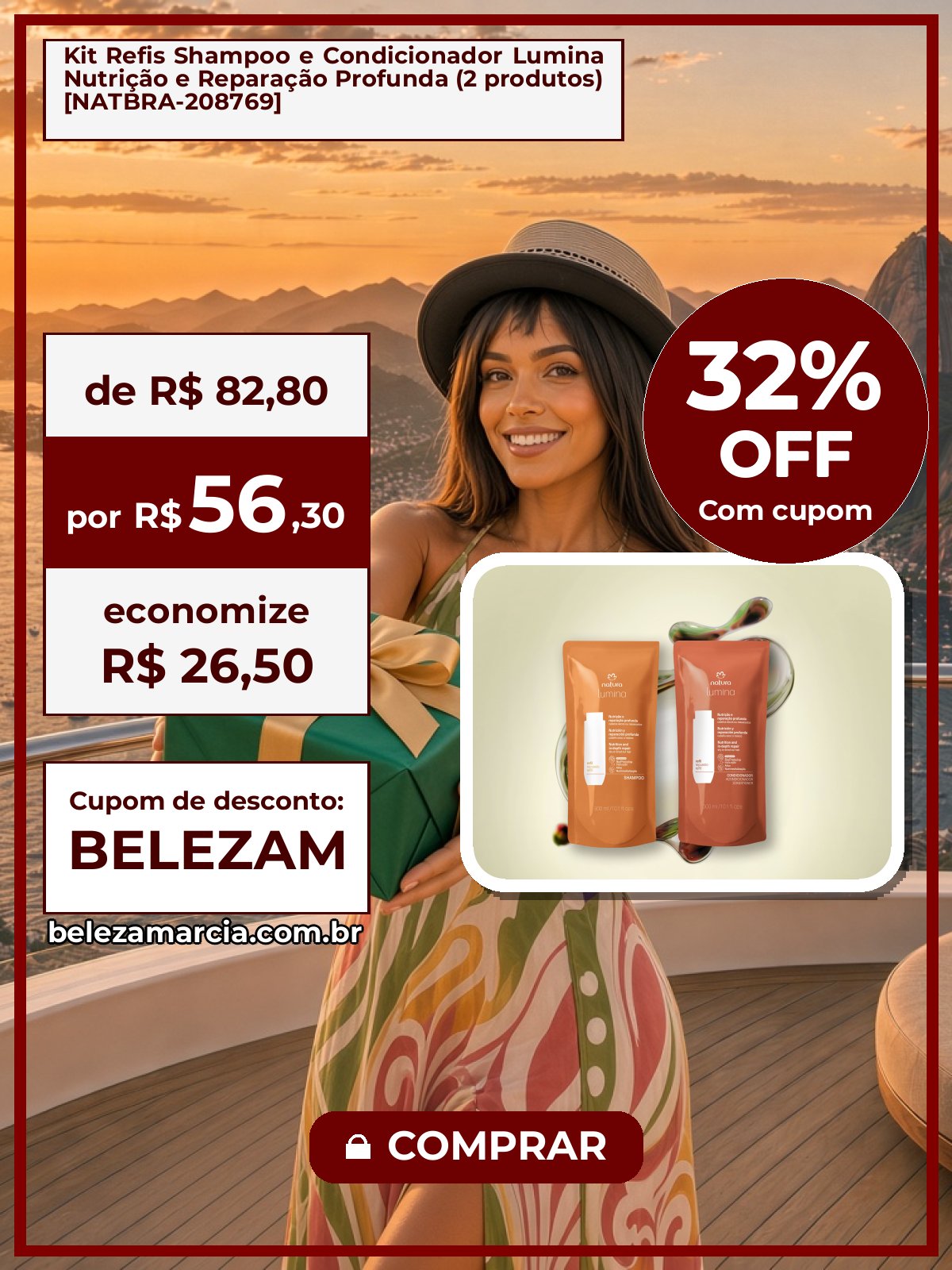 Kit Refis Shampoo e Condicionador Lumina Nutrição e Reparação Profunda (2 produtos) [NATBRA-208769]