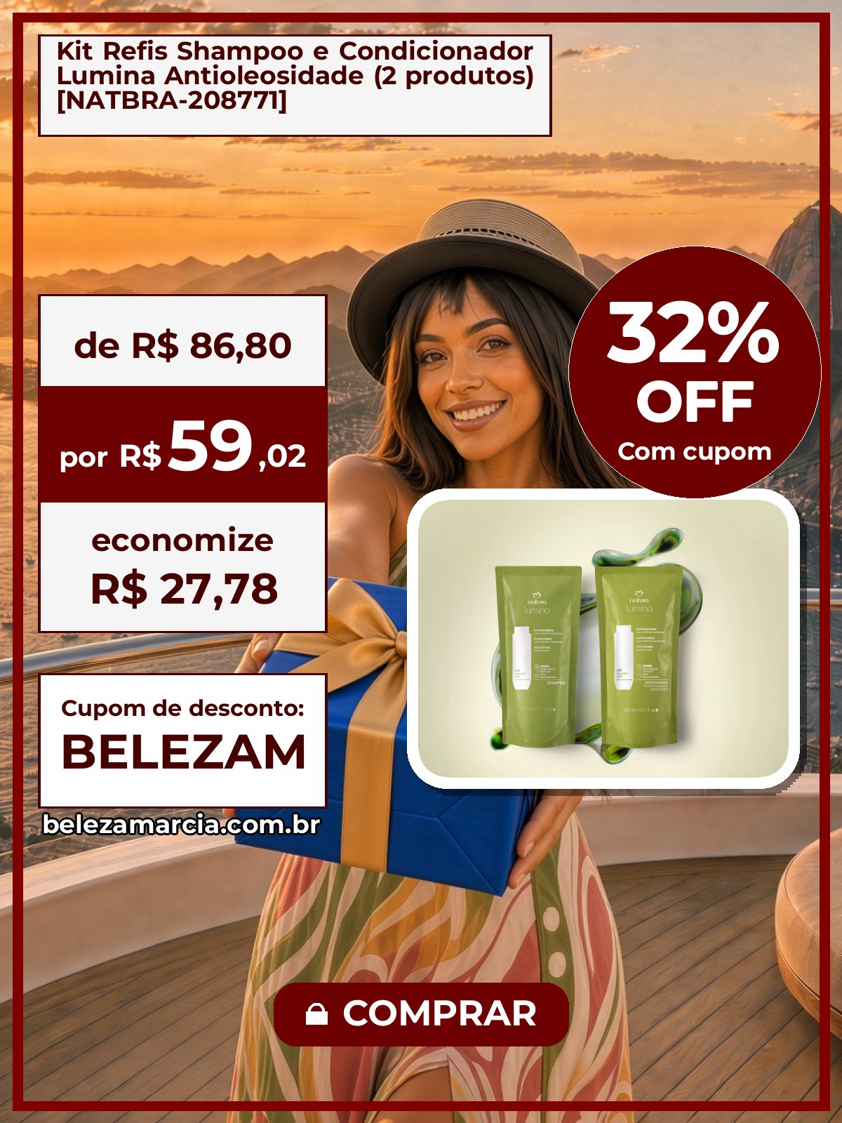 Kit Refis Shampoo e Condicionador Lumina Antioleosidade (2 produtos) [NATBRA-208771]