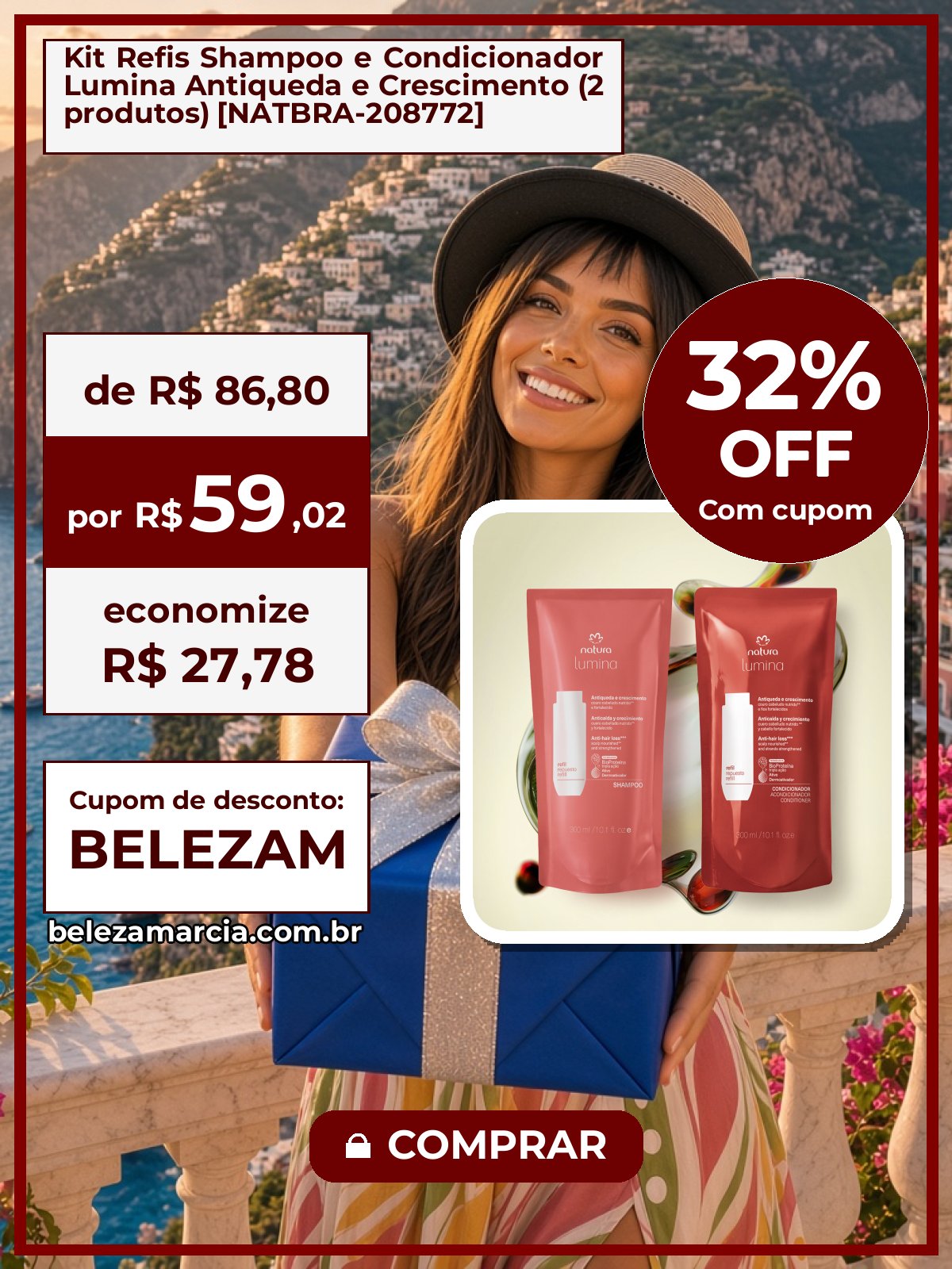 Kit Refis Shampoo e Condicionador Lumina Antiqueda e Crescimento (2 produtos) [NATBRA-208772]