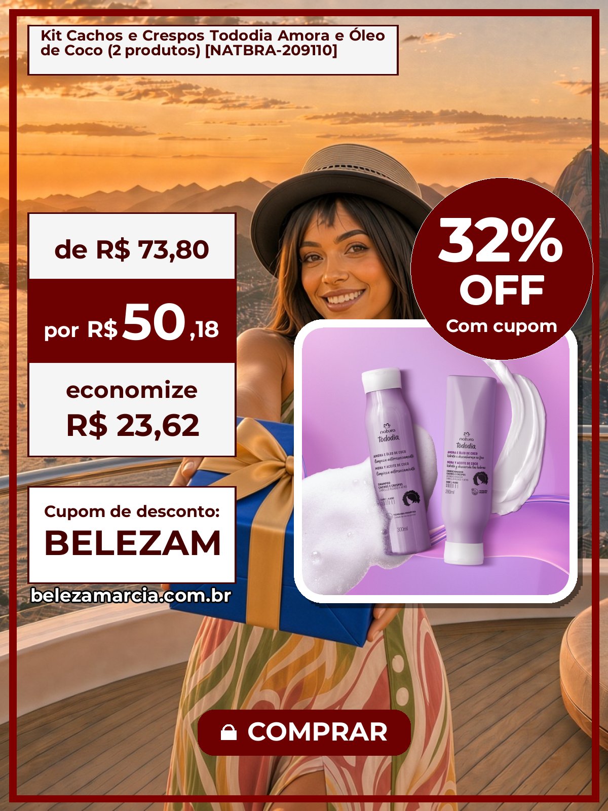 Kit Cachos e Crespos Tododia Amora e Óleo de Coco (2 produtos) [NATBRA-209110]