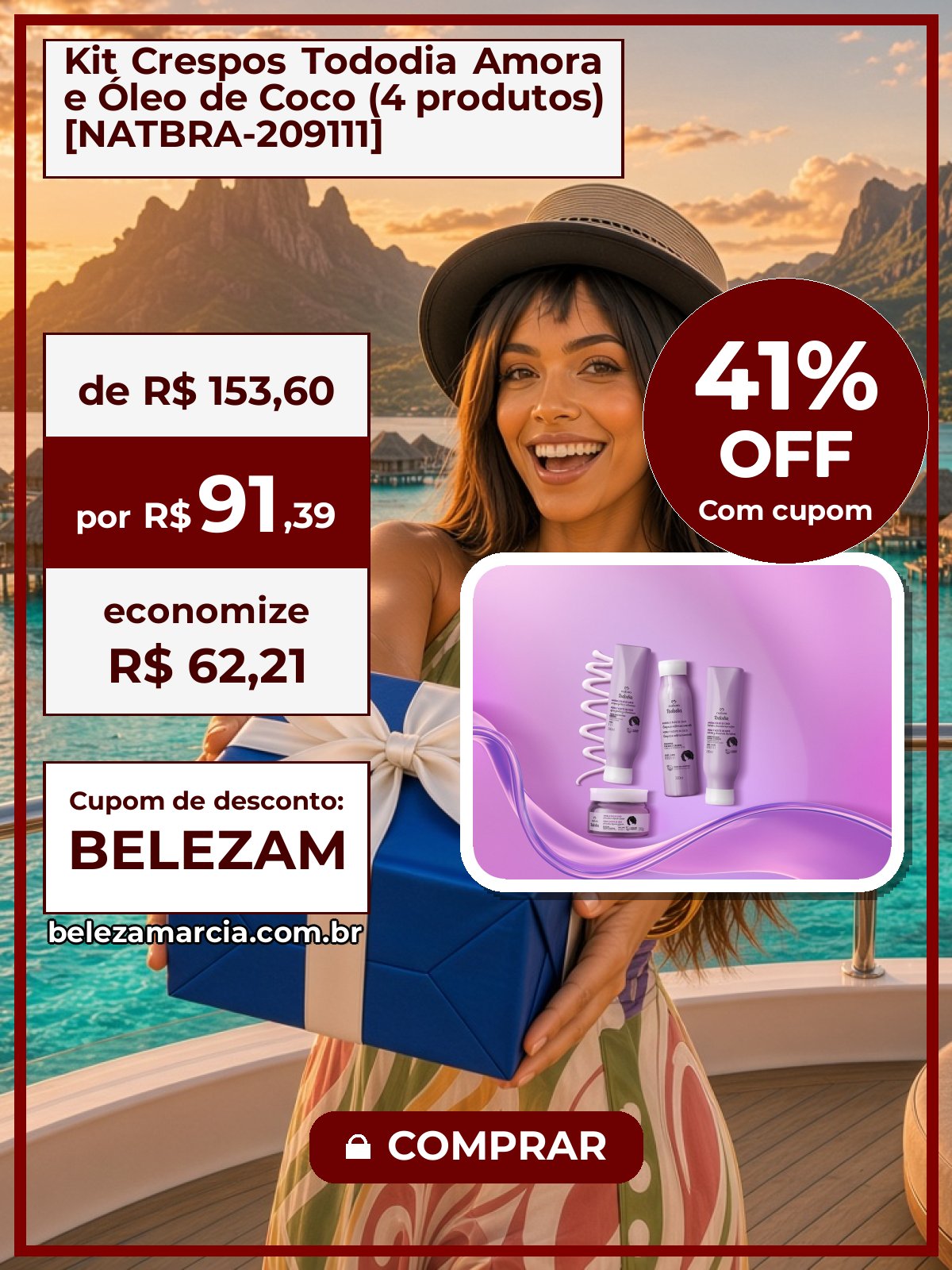 Kit Crespos Tododia Amora e Óleo de Coco (4 produtos) [NATBRA-209111]