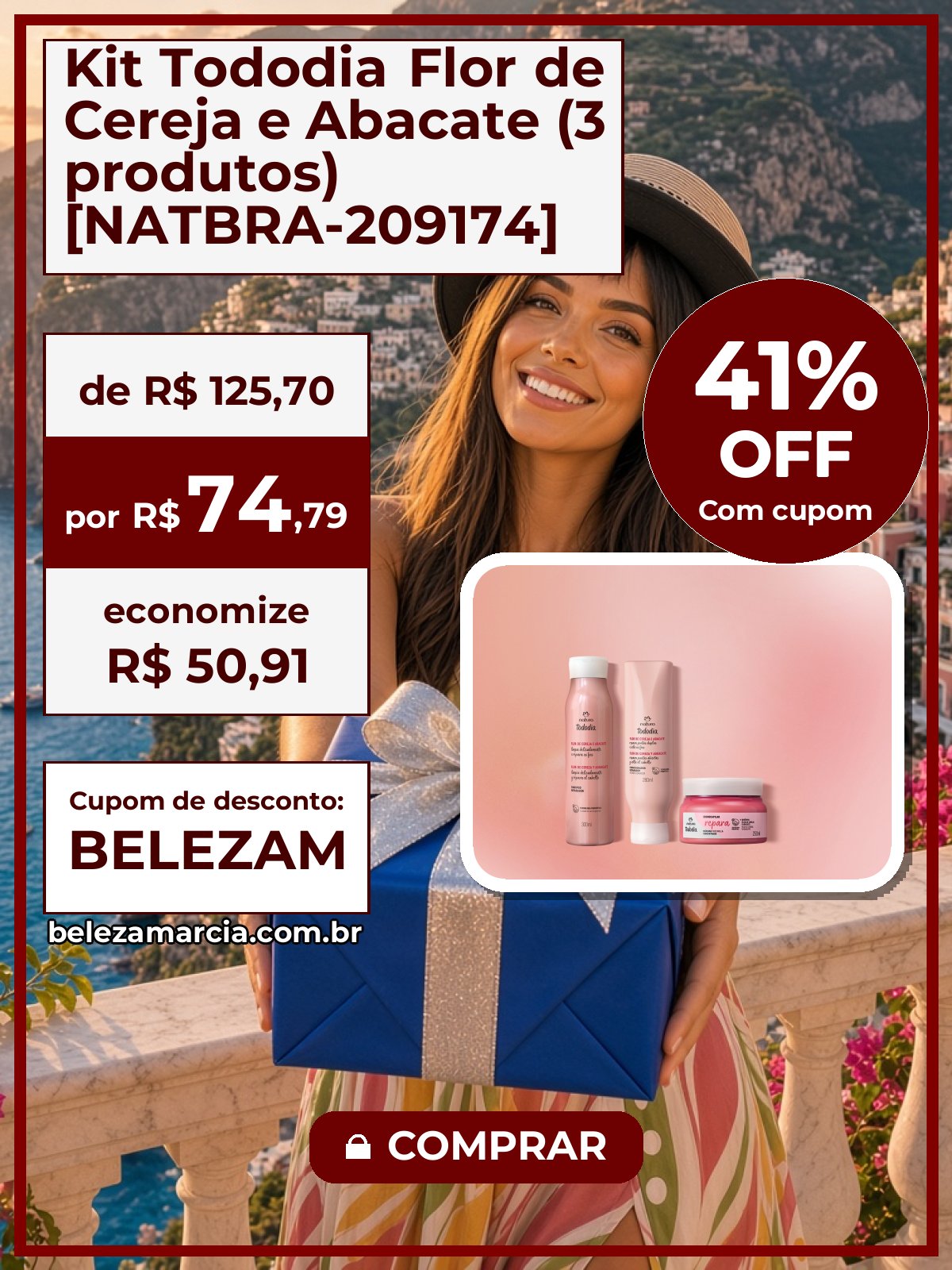 Kit Tododia Flor de Cereja e Abacate (3 produtos) [NATBRA-209174]