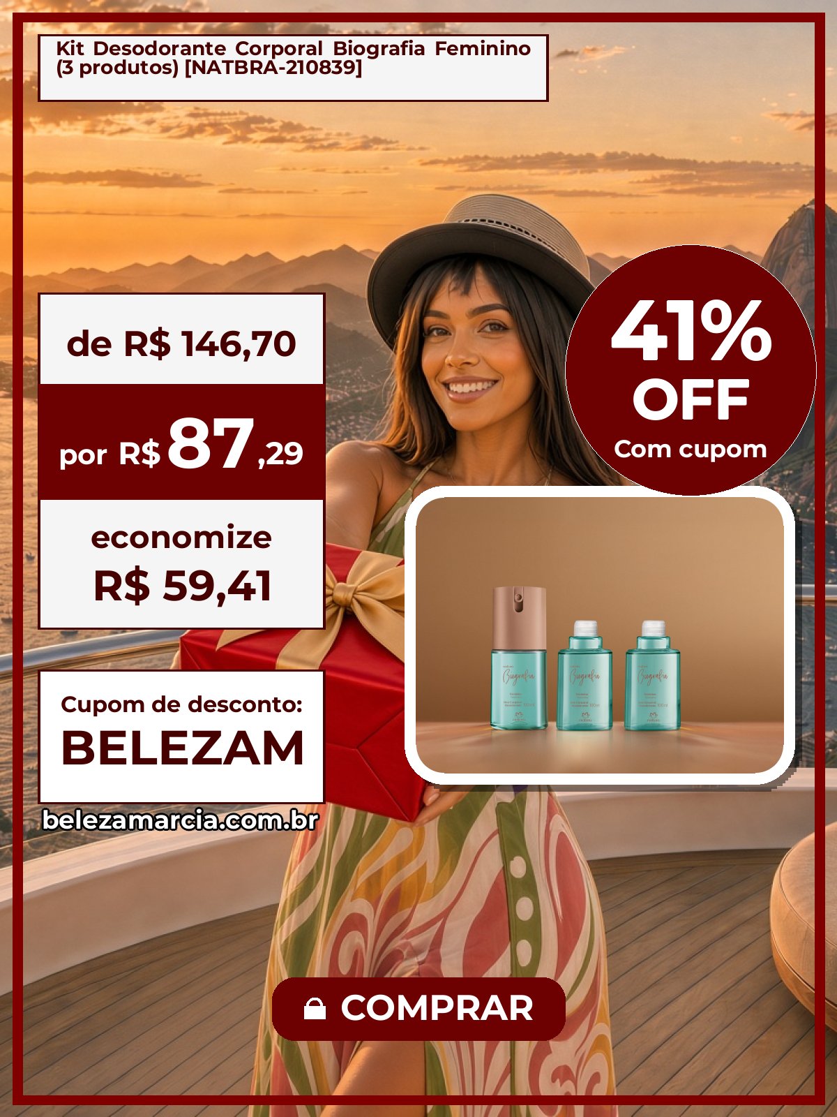 Kit Desodorante Corporal Biografia Feminino (3 produtos) [NATBRA-210839]