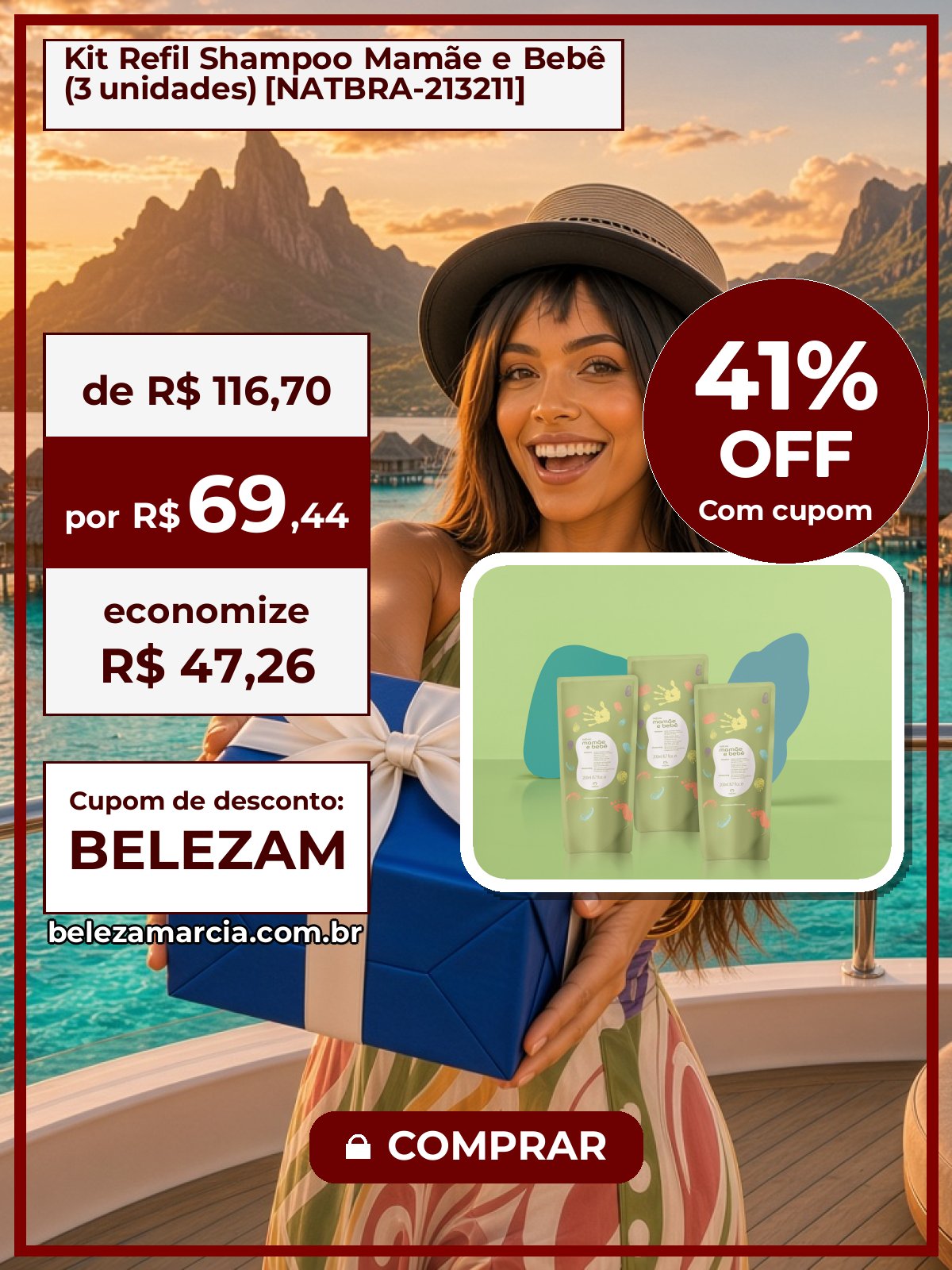 Kit Refil Shampoo Mamãe e Bebê (3 unidades) [NATBRA-213211]