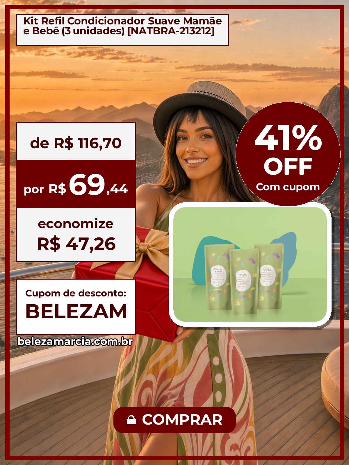 Kit Refil Condicionador Suave Mamãe e Bebê (3 unidades) [NATBRA-213212]