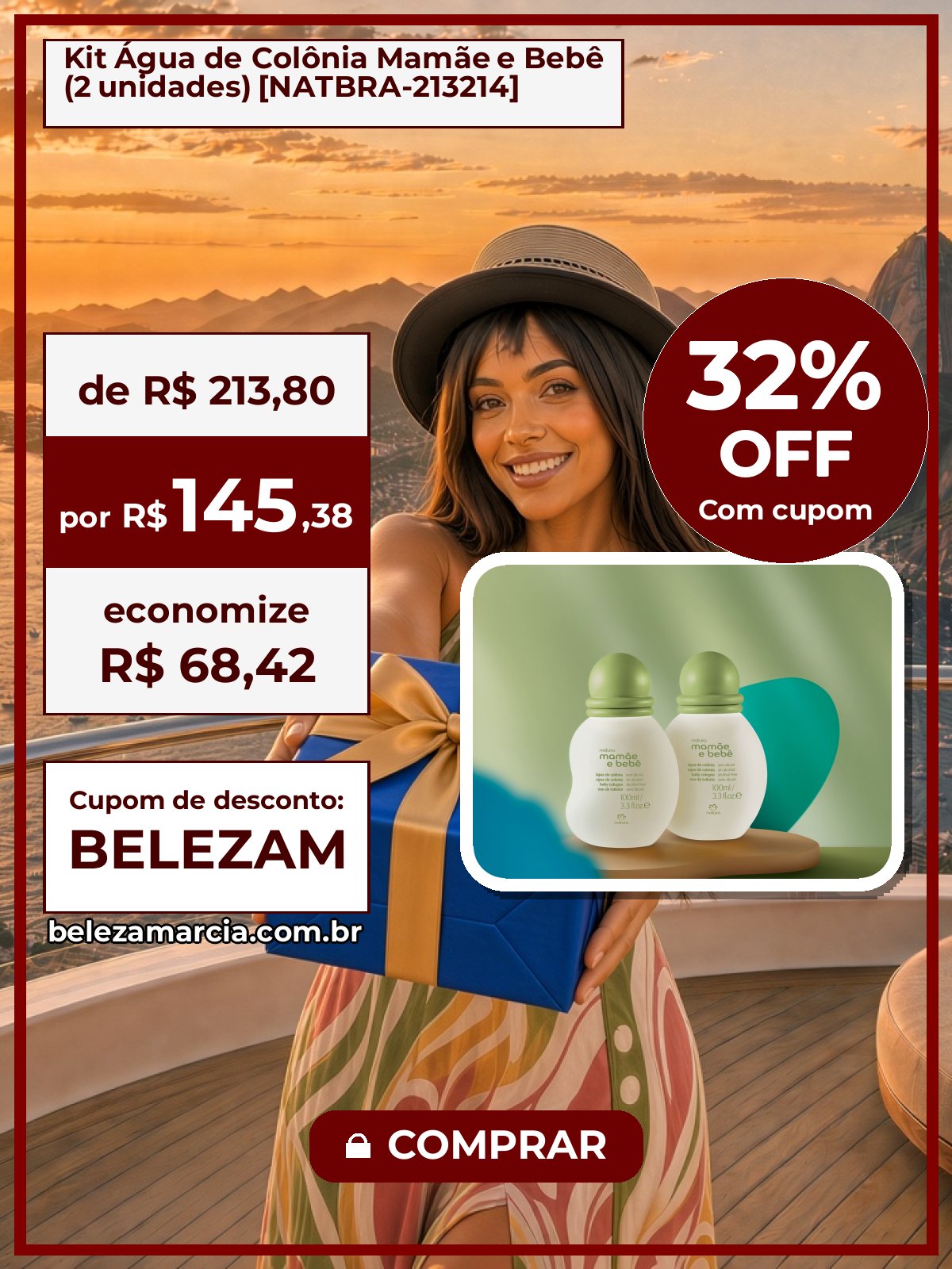 Kit Água de Colônia Mamãe e Bebê (2 unidades) [NATBRA-213214]