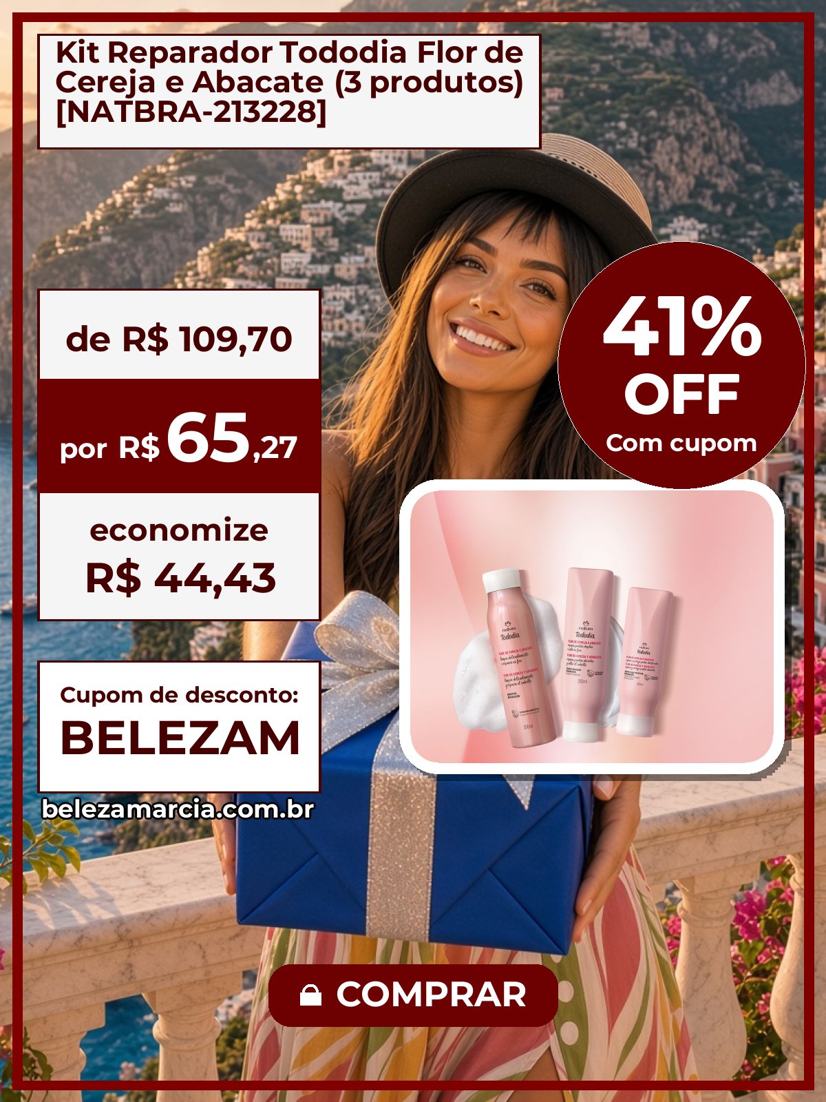 Kit Reparador Tododia Flor de Cereja e Abacate (3 produtos) [NATBRA-213228]