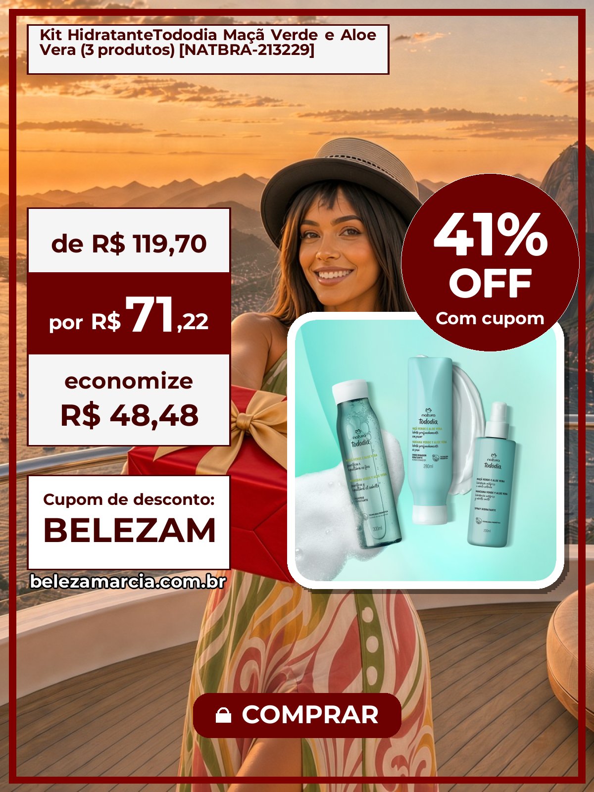 Kit HidratanteTododia Maçã Verde e Aloe Vera (3 produtos) [NATBRA-213229]