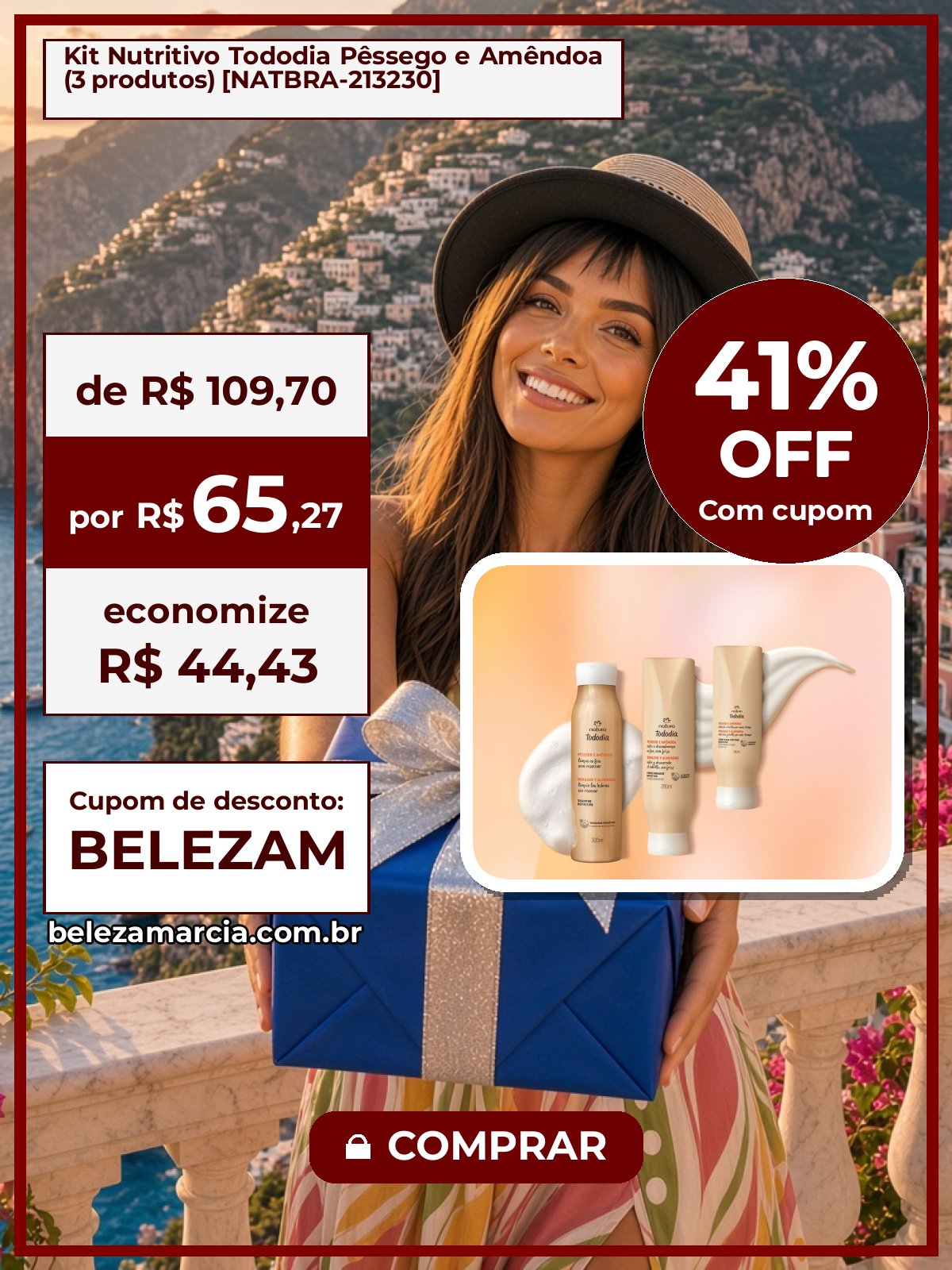 Kit Nutritivo Tododia Pêssego e Amêndoa (3 produtos) [NATBRA-213230]