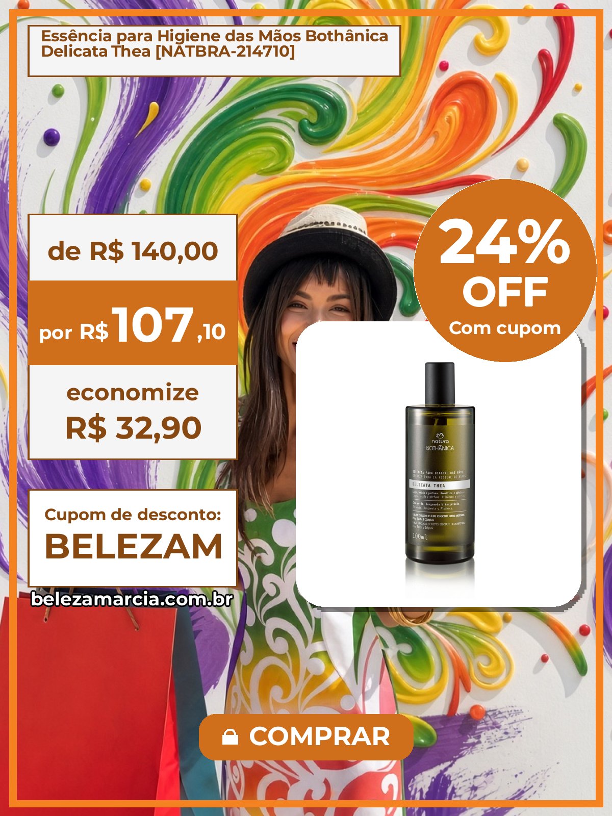 Essência para Higiene das Mãos Bothânica Delicata Thea [NATBRA-214710]
